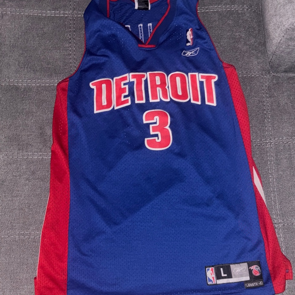 Men’s  Detroit Blue and Red Basketball Jersey
